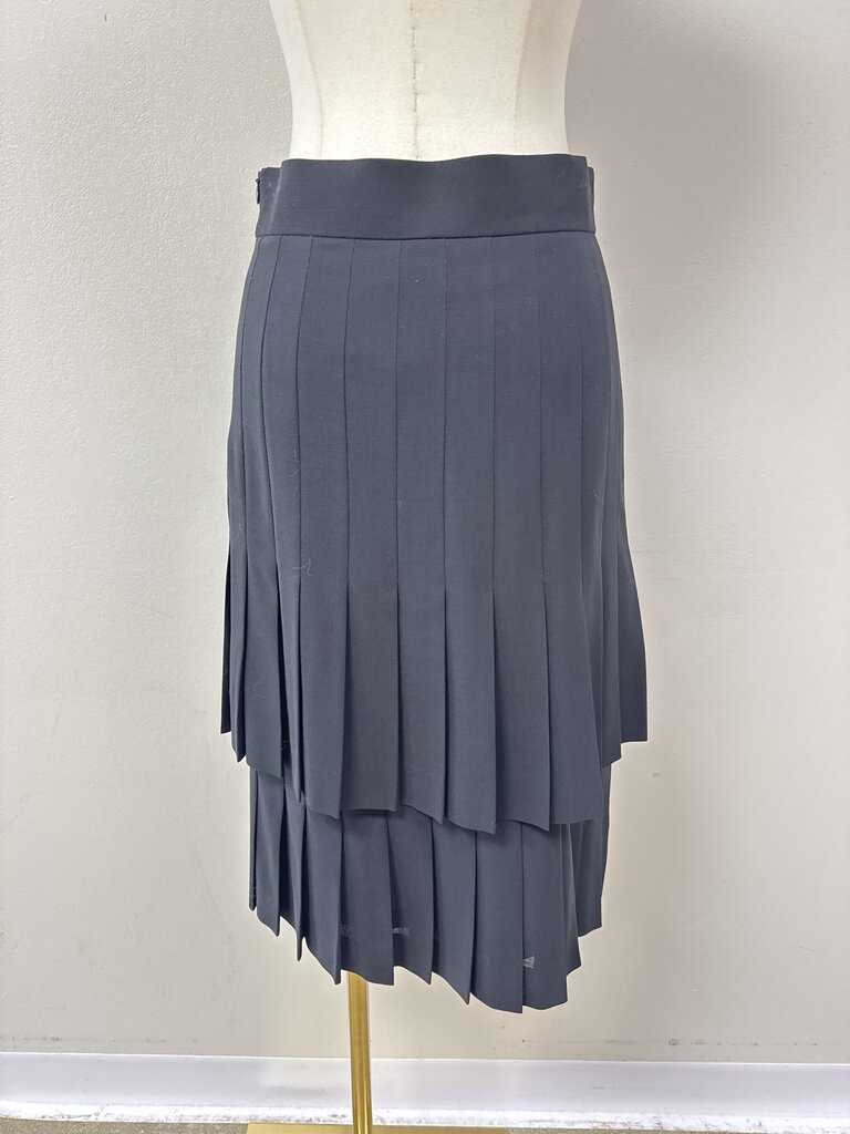 Akris Black Pleated Midi Skirt