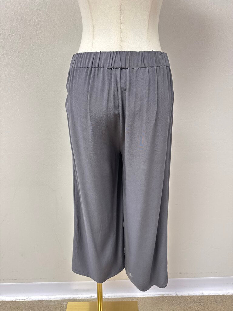 Eileen Fisher Grey Wide Leg Pull On Pant