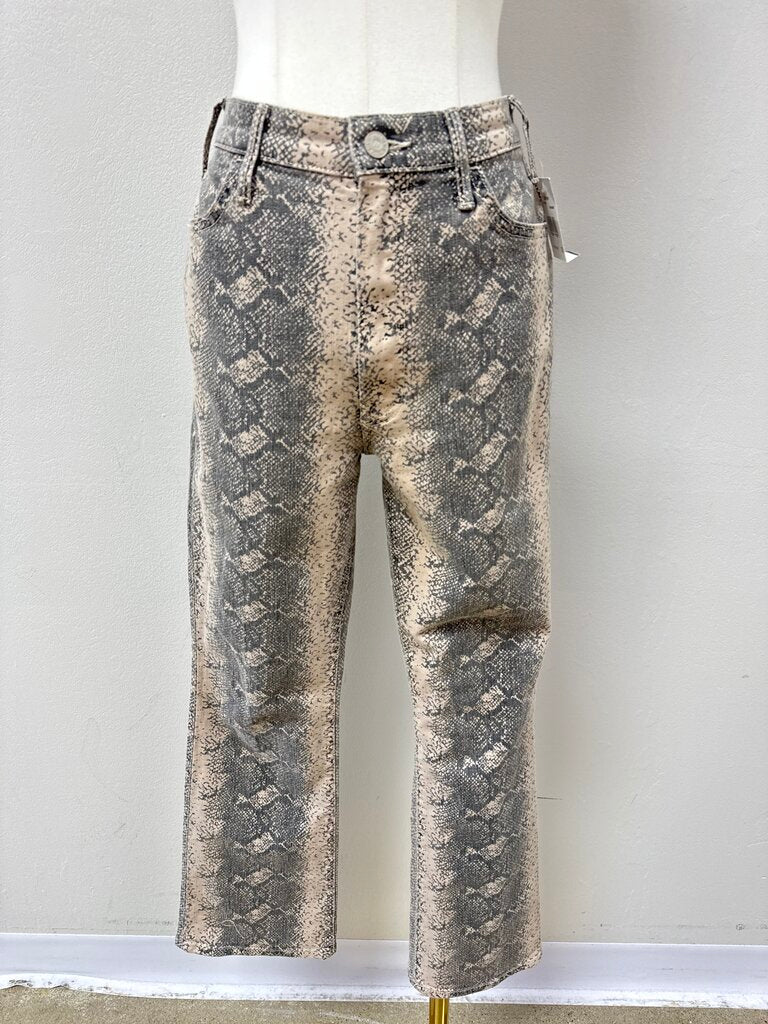 Mother Beige Snake Print Jean NWT