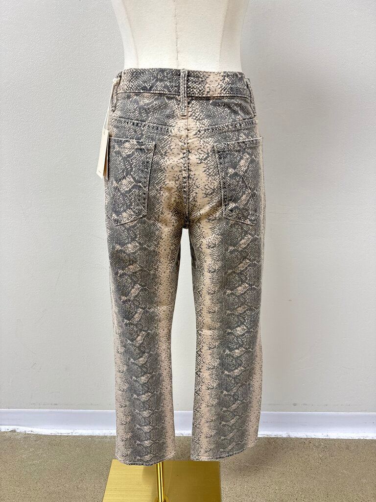 Mother Beige Snake Print Jean NWT
