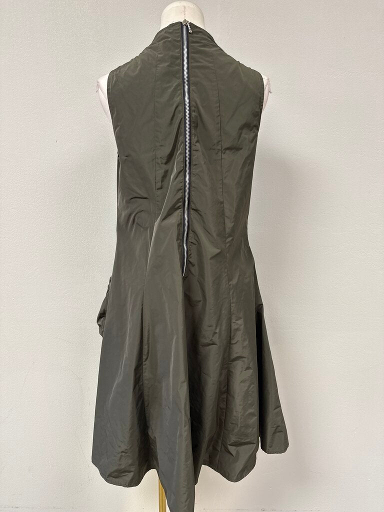 Sun Kim Brown Pocket Hi Low Dress