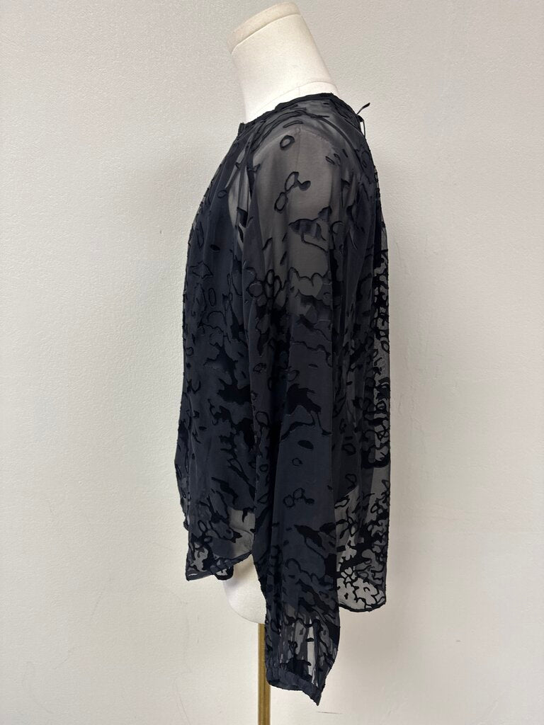 rag & bone Black Burnout Blouse NWT