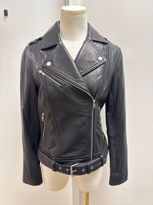 Soia & Kyo Black Leather Moto Jacket