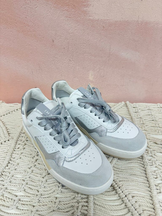 M. Semi White and Silver Sneaker w/Dustbag