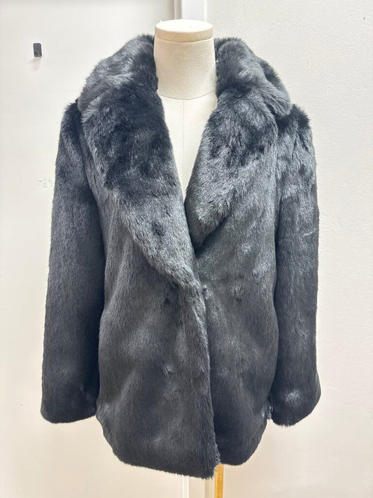 & Other Stories Black Cropped Faux Fur Jacket