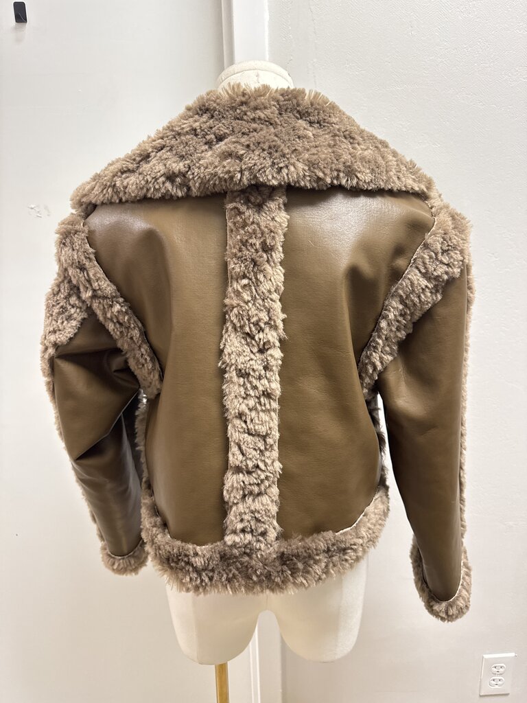 LPA Brown Faux Shearling Coat w/ Detachable Bottom