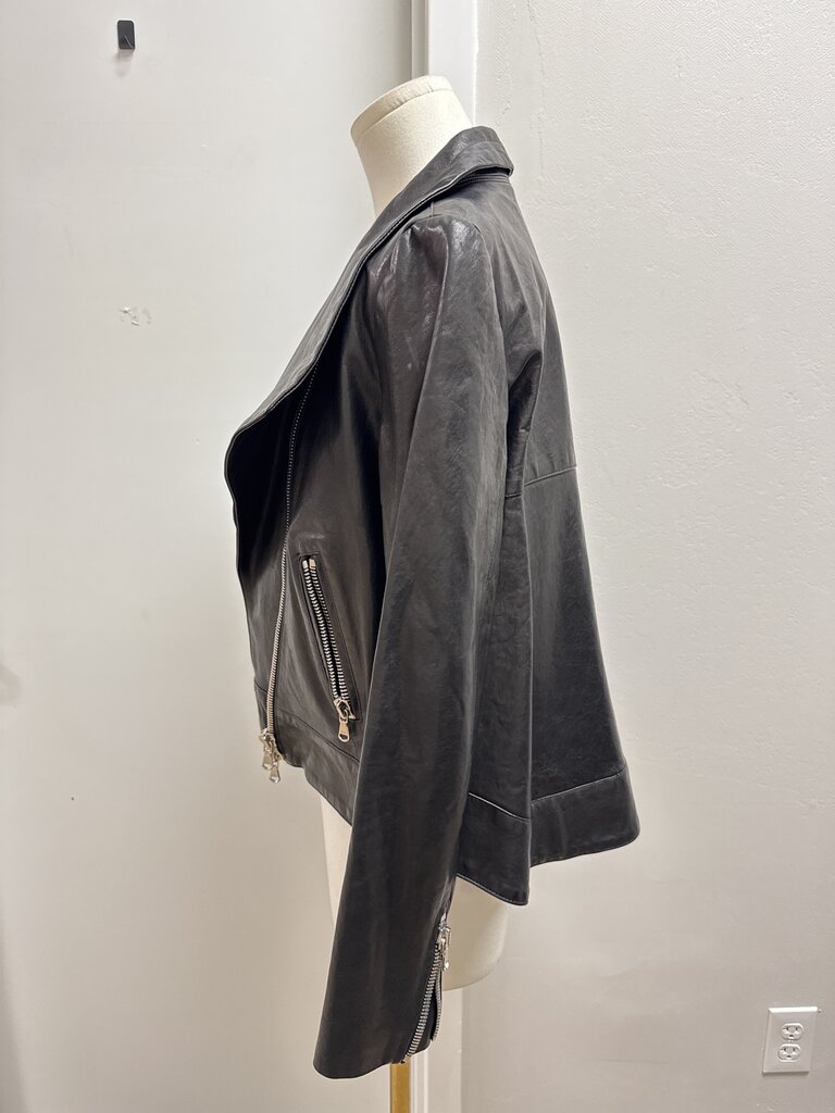 Veronica Beard Black Leather Moto Jacket