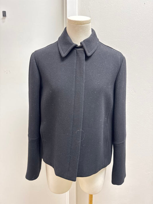 Donna Karan Black Wool Cropped Jacket