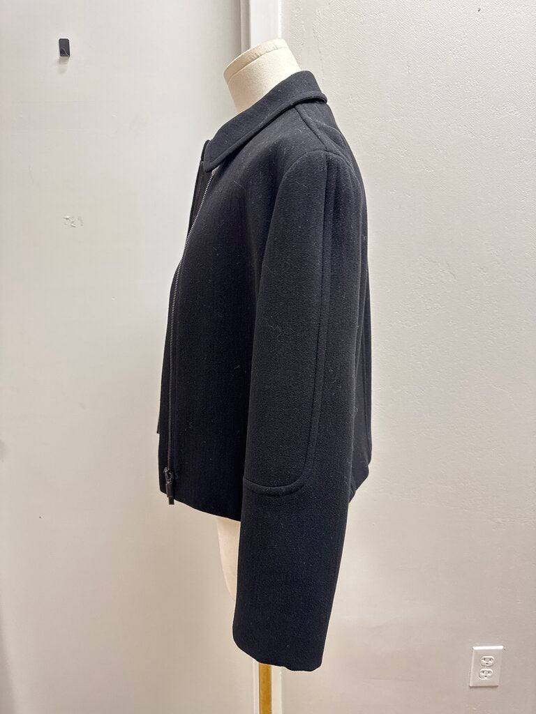 Donna Karan Black Wool Cropped Jacket