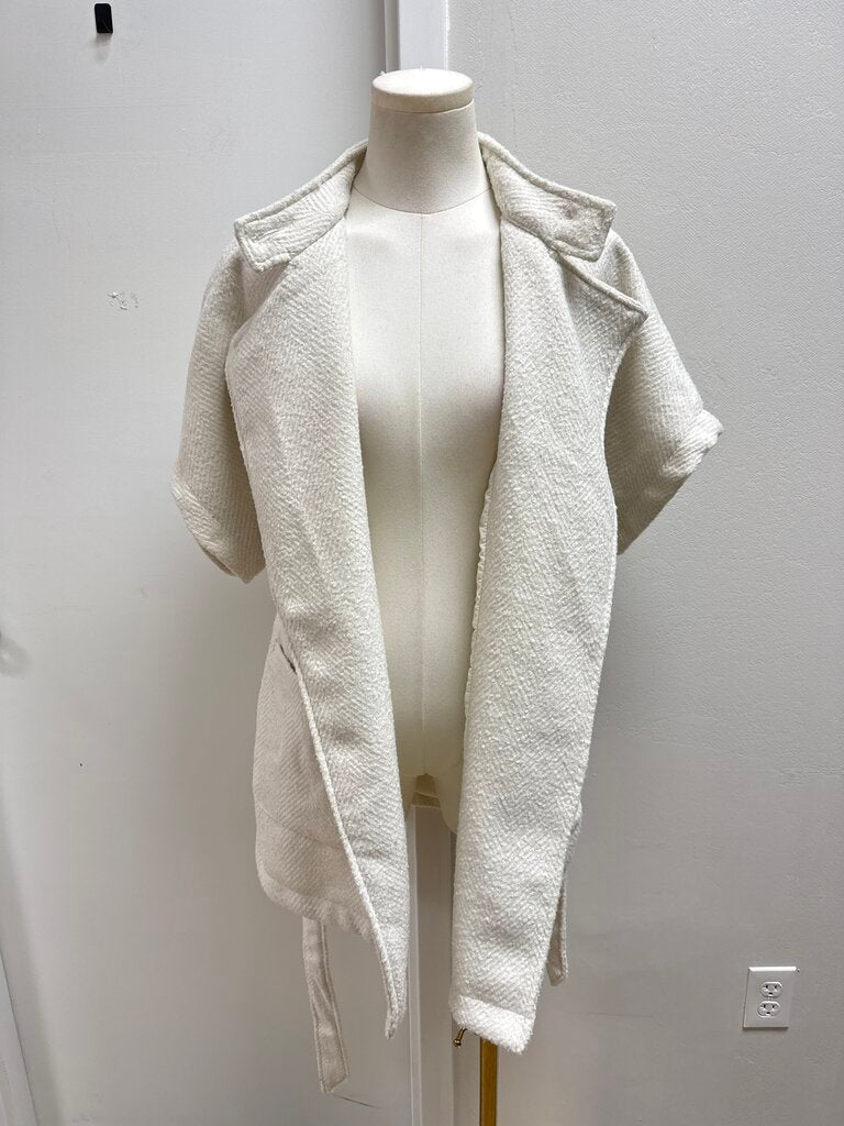 Sanctuary White Short Sleeve Belted Coat