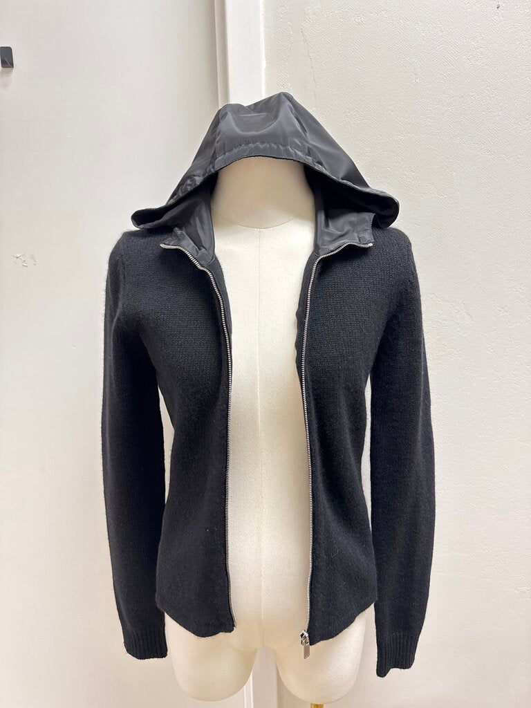 Michael Kors Black Knit Zip Up Jacket