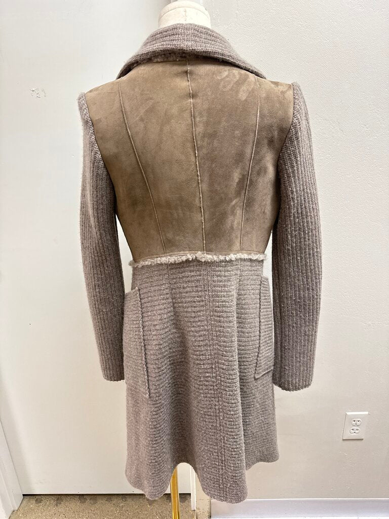 Artico Taupe Suede, Shearling and Cashmere Coat