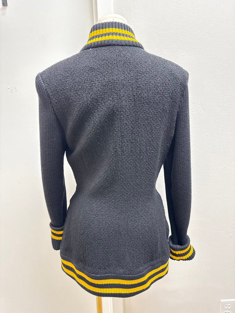 Donna Karan Black and Yellow Military Jacket