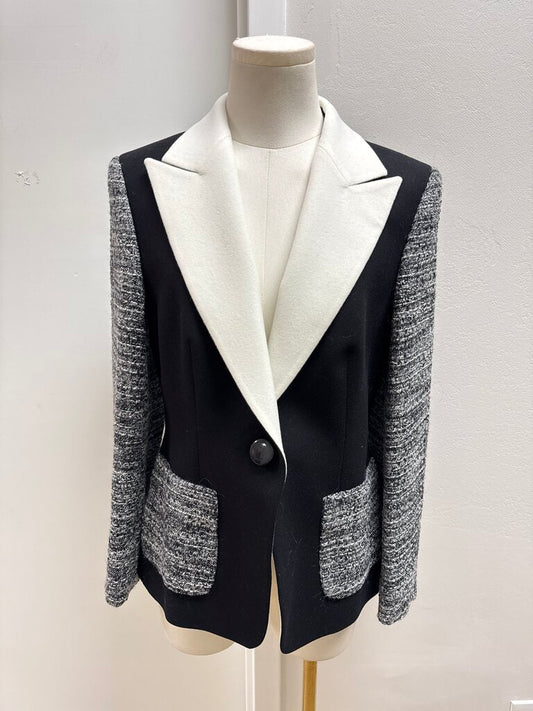 Escada Black and White Tweed Blazer
