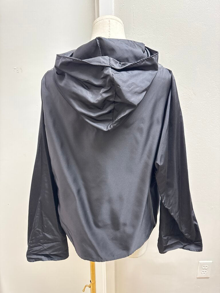 Donna Karan Black Nylon Pull Over Jacket
