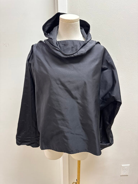 Donna Karan Black Nylon Pull Over Jacket