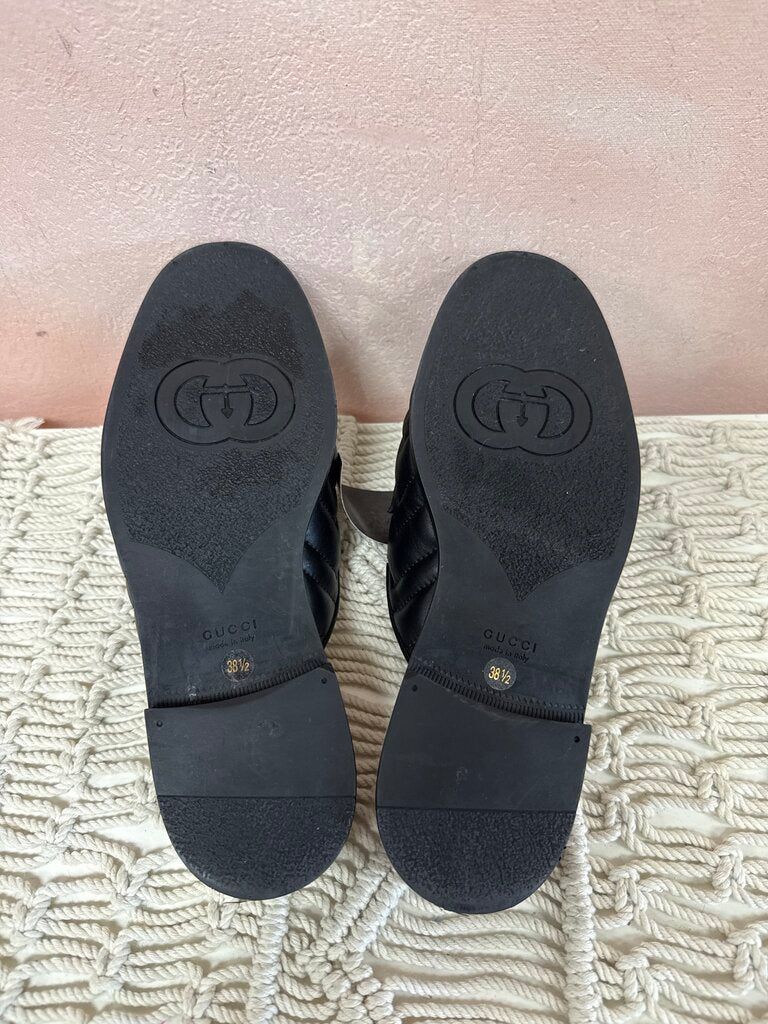 Gucci Black Marmont Shearling Mule