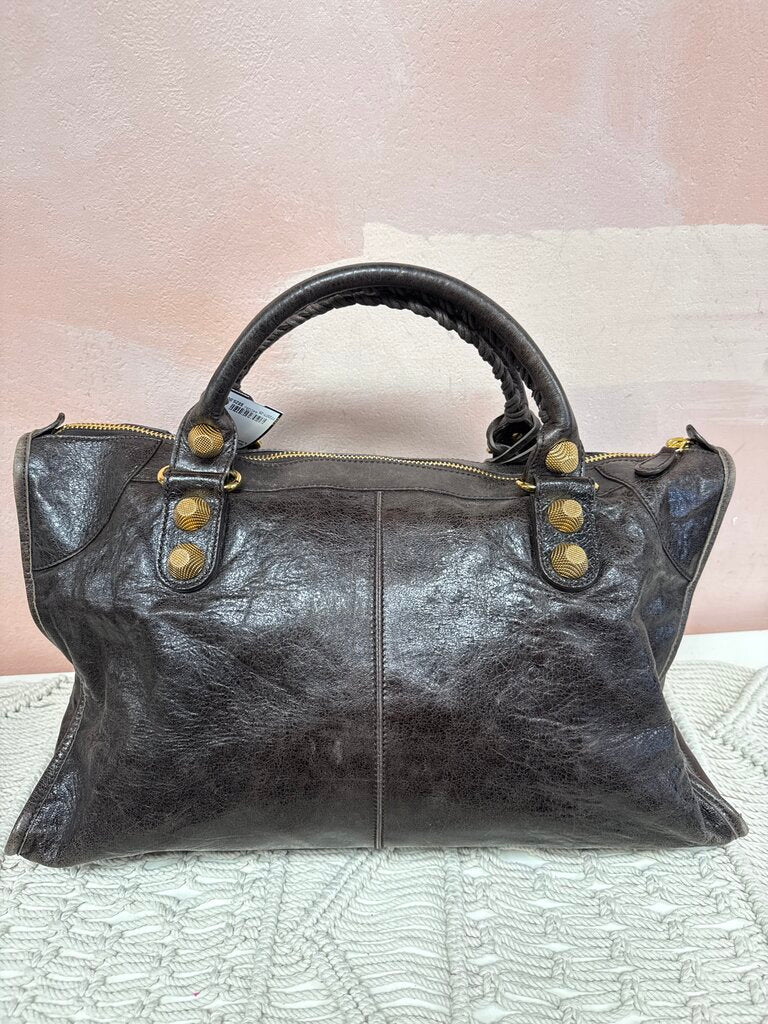 Balenciaga Brown Leather Work Tote