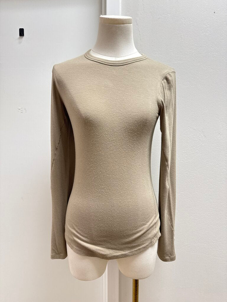 Lululemon Tan Ribbed Henely