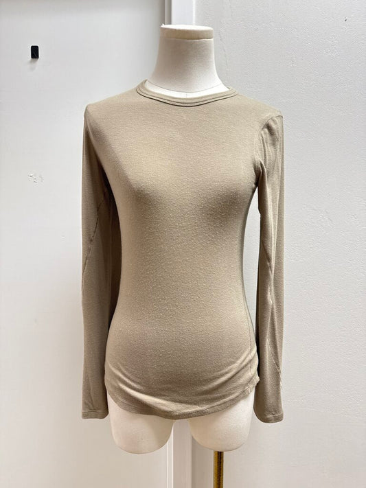 Lululemon Tan Ribbed Henely