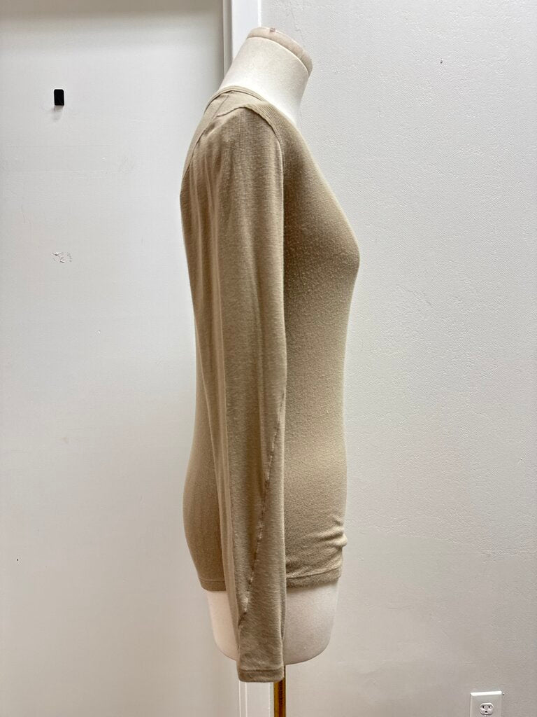 Lululemon Tan Ribbed Henely
