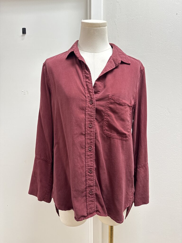 Bella Dahl Maroon Button Up