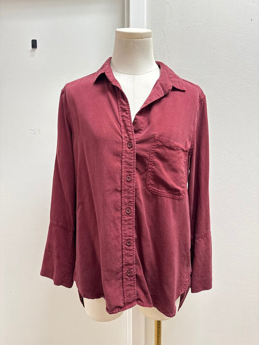 Bella Dahl Maroon Button Up