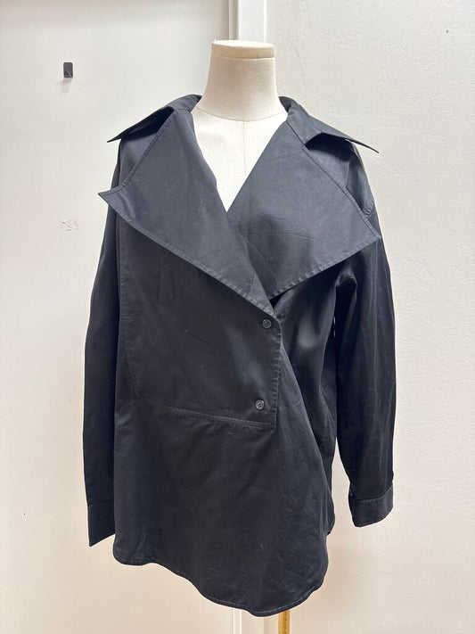 Celine Black Crossover Button Up