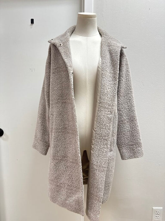 Eileen Fisher Tan Fuzzy Overcoat