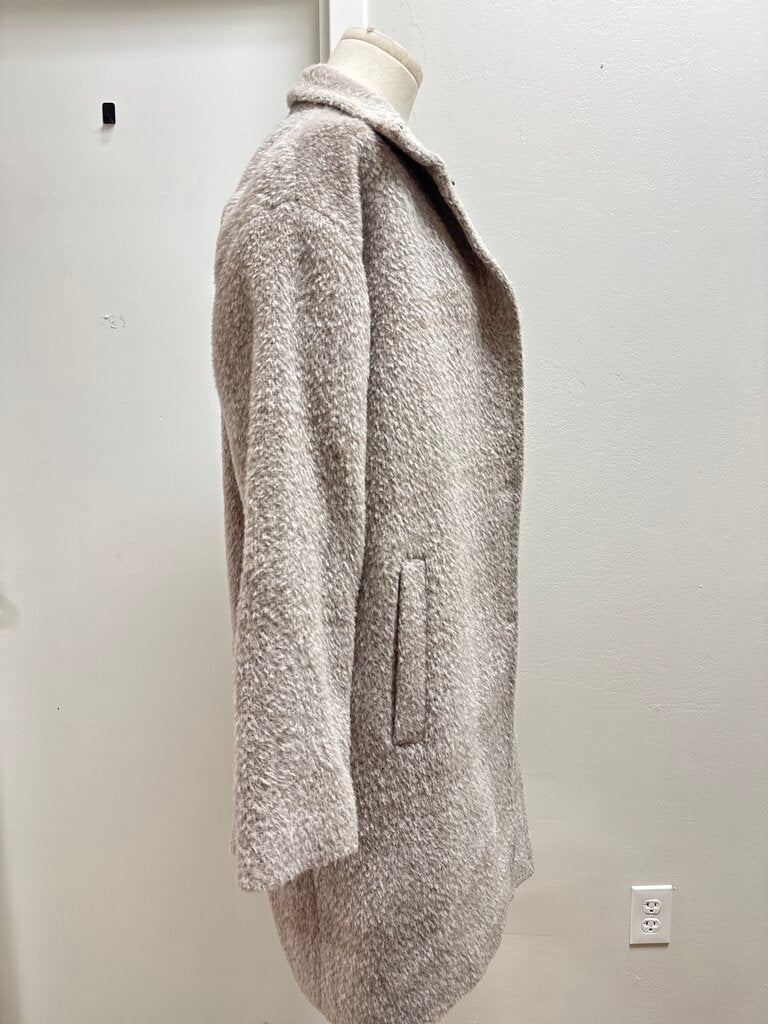 Eileen Fisher Tan Fuzzy Overcoat