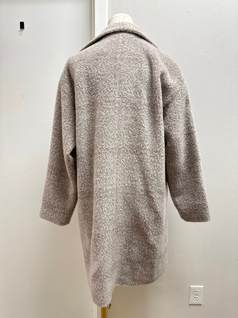 Eileen Fisher Tan Fuzzy Overcoat