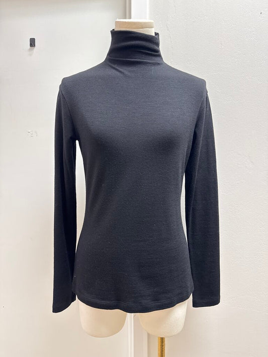 Donna Karan Black Wool Turtleneck