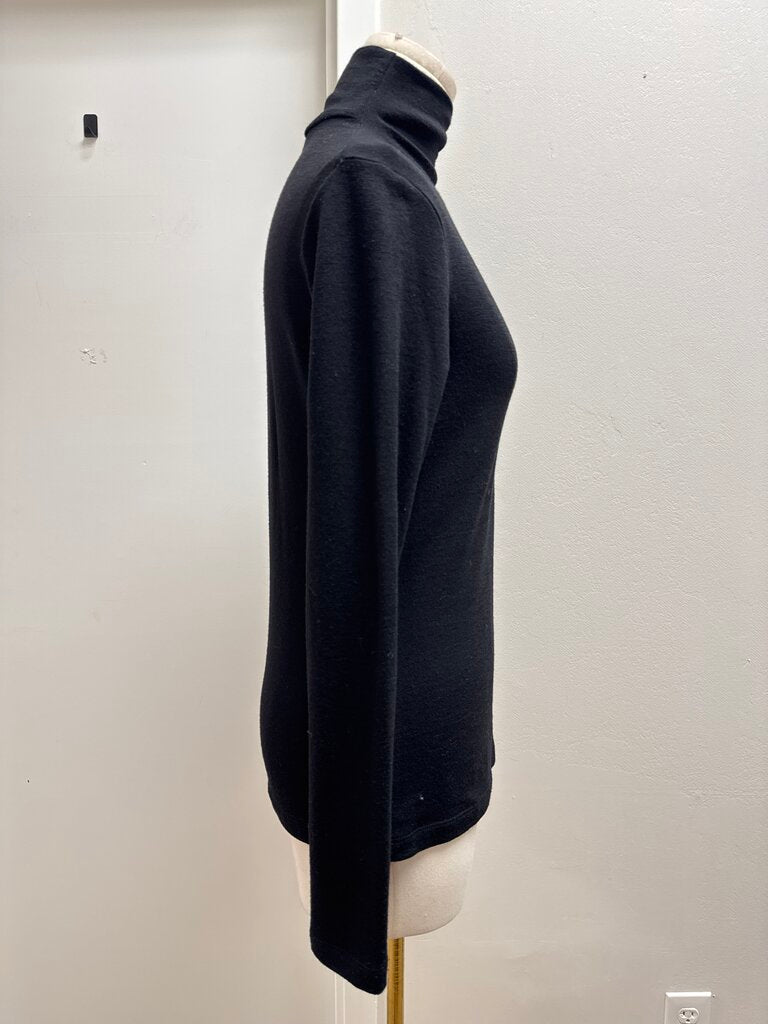 Donna Karan Black Wool Turtleneck