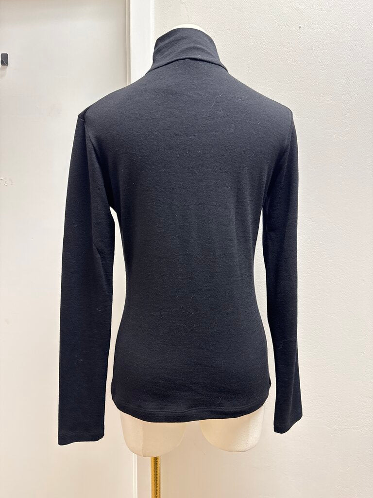 Donna Karan Black Wool Turtleneck