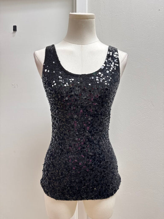 Donna Karan Black Sequin Tank