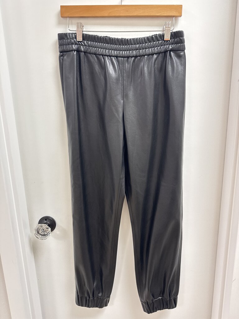 Alice + Olivia Black Faux Leather Jogger