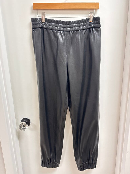 Alice + Olivia Black Faux Leather Jogger
