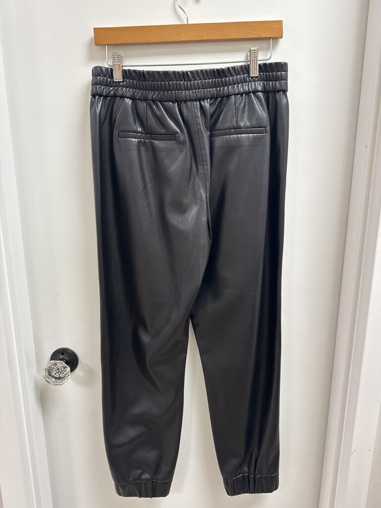 Alice + Olivia Black Faux Leather Jogger