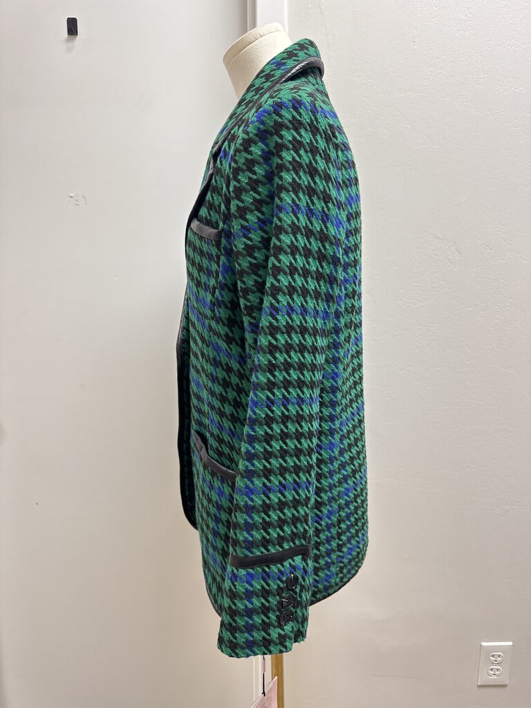 Avec Les Filles Green Houndstooth Blazer NWT