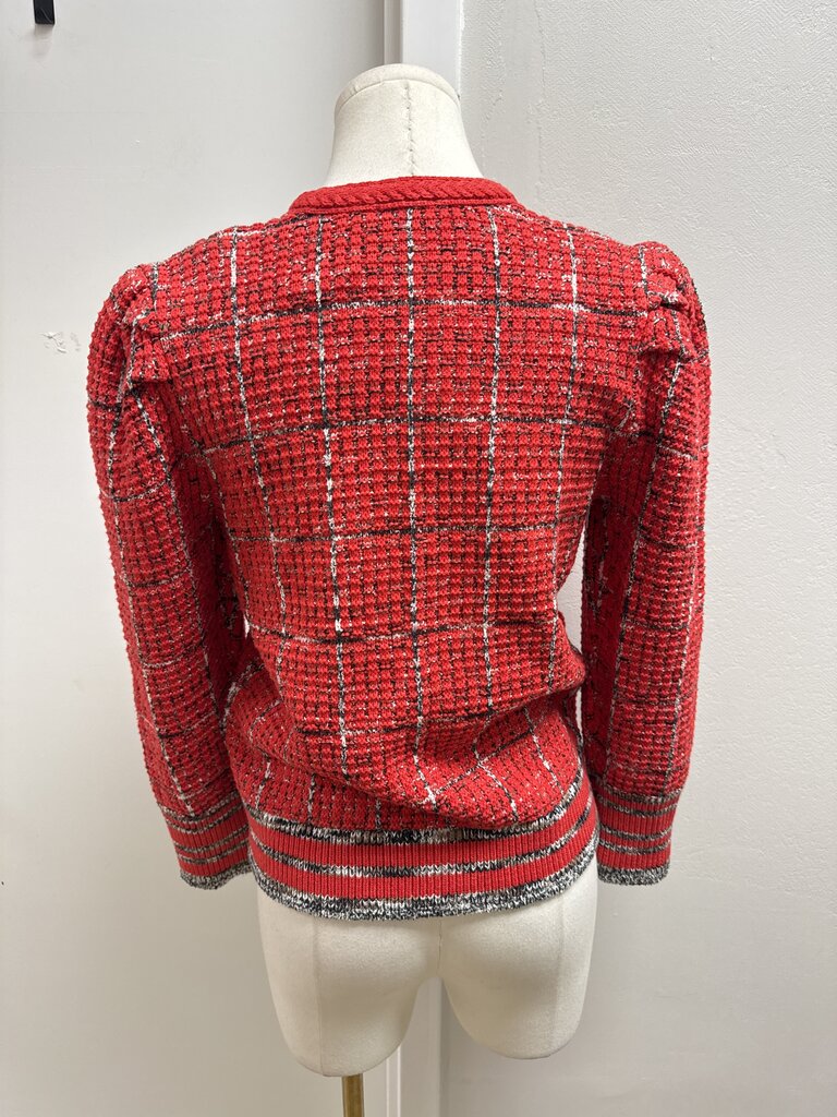 L'Agence Red Plaid Tweed Jacket