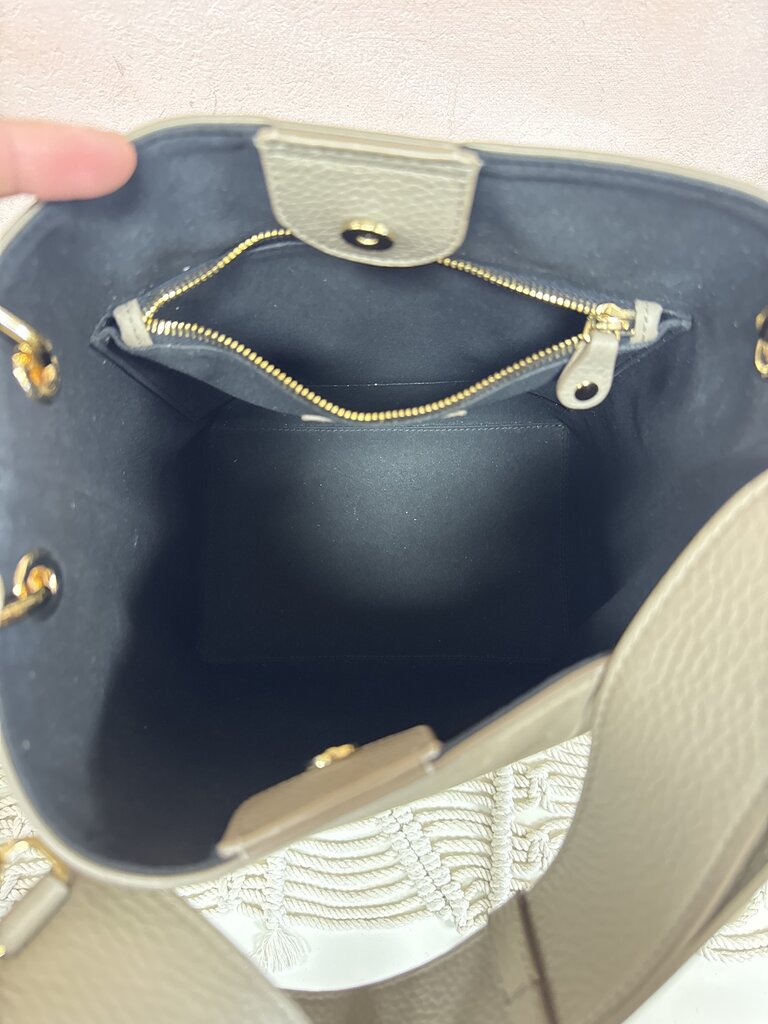 Strathberry Taupe Suede Bucket Bag w/Dustbag