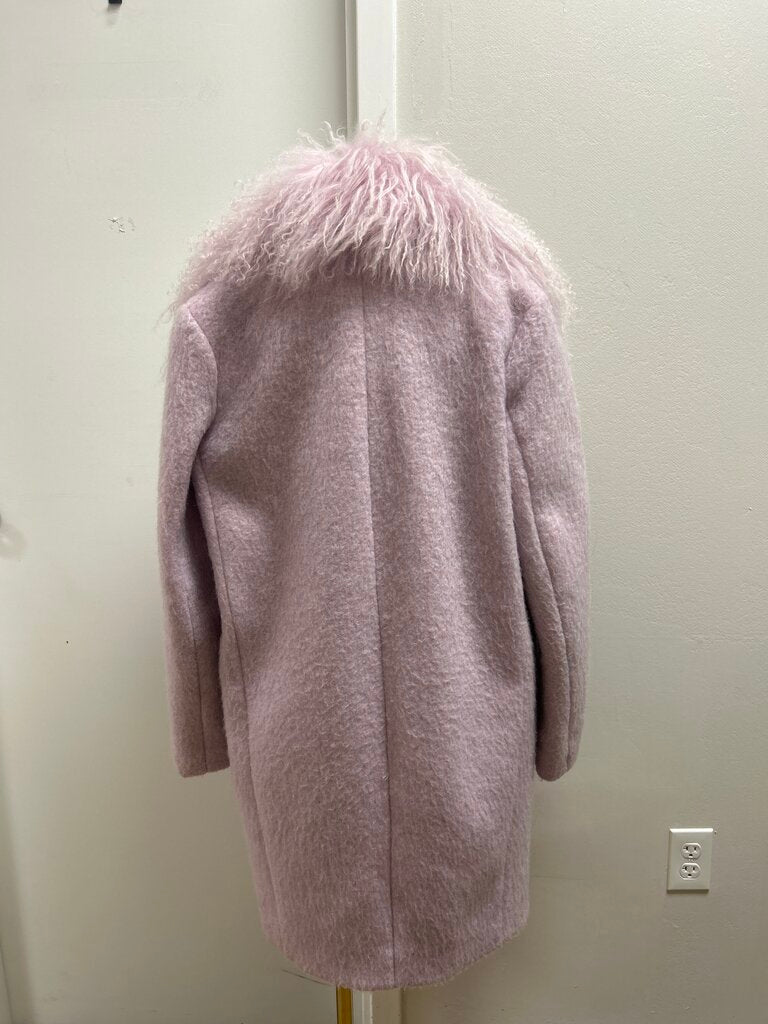 Elizabeth and James Lilac Curly Lamb Collar Coat