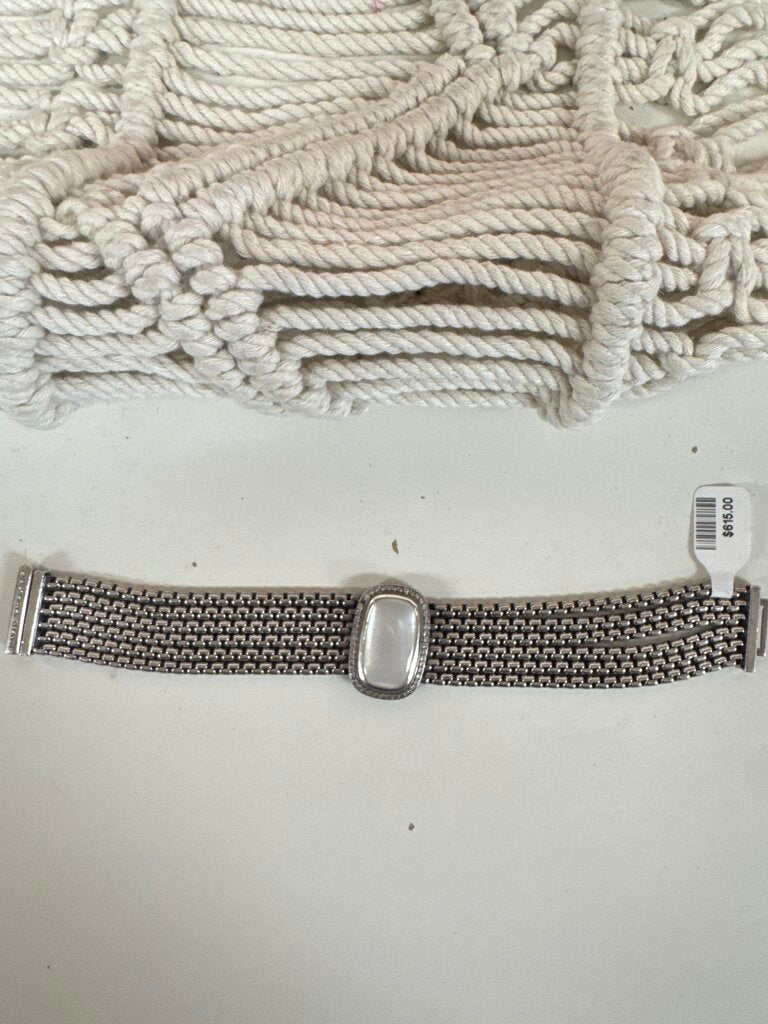 David Yurman Silver 6 Strand Mother of Pearl and Diamond Bracelet