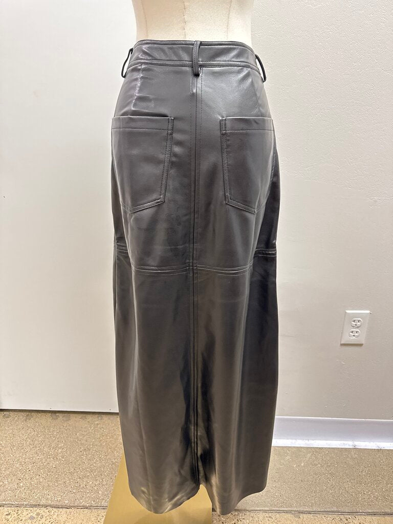 WeWoreWhat Black Faux Leather Maxi Skirt NWT