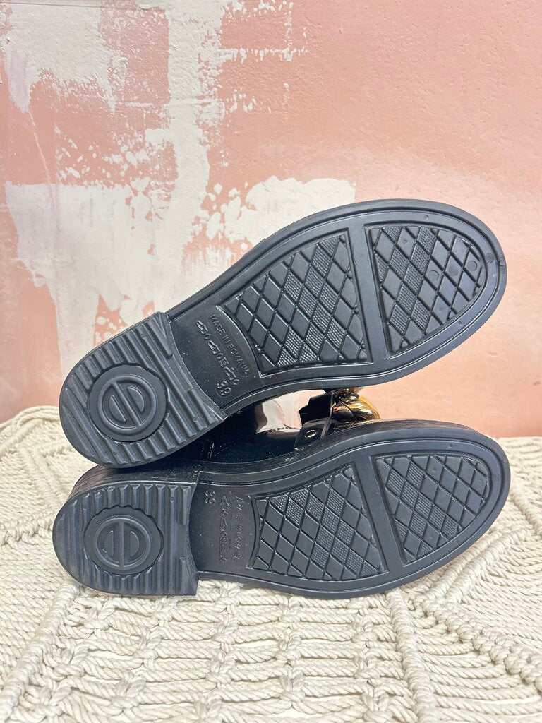 JW Anderson Black Buckle Rubber Bootie