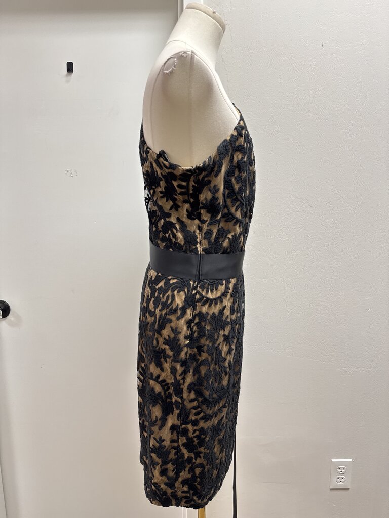 Tadashi Shoji Black Lace One Shoulder Dress