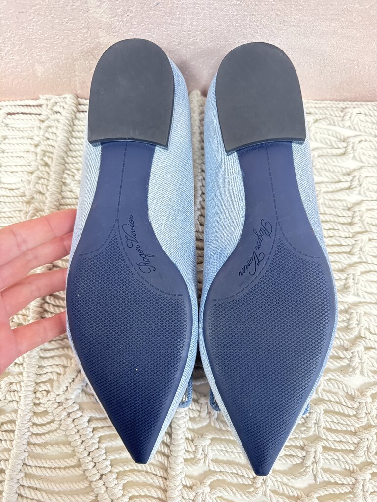 Roger Vivier Denim Buckle Flat