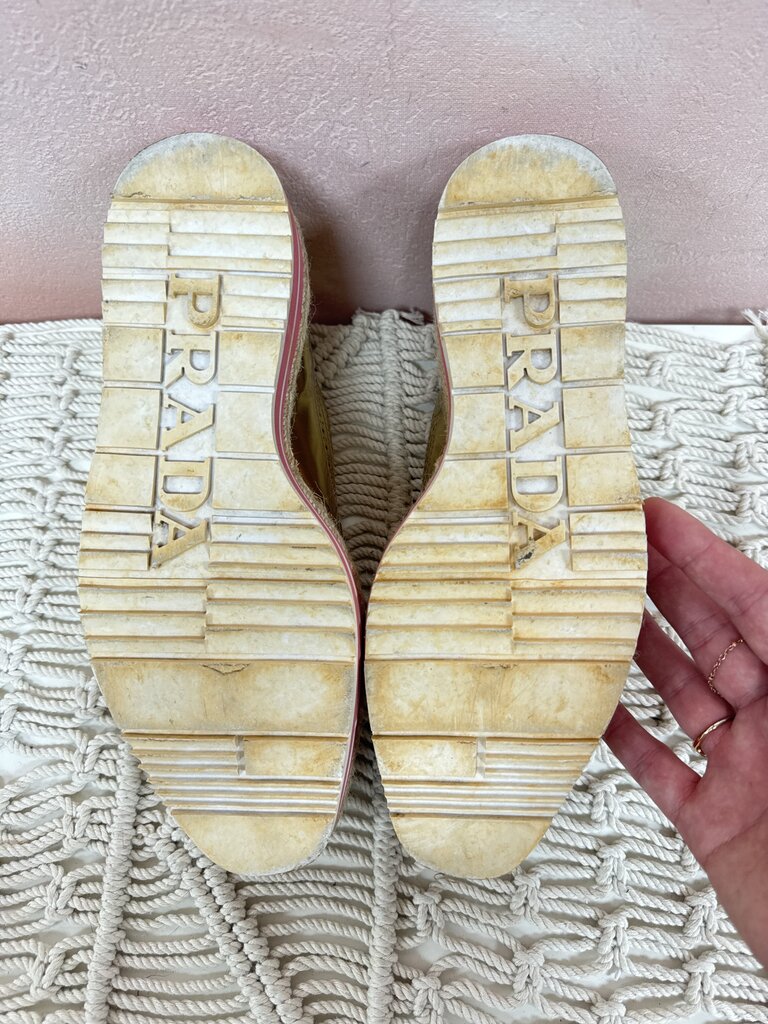 Prada Gold Oxford Platfrom Lace Up w/Box