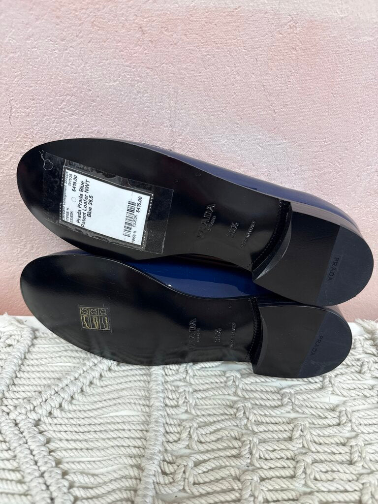 Prada Blue Patent Loafer NWT