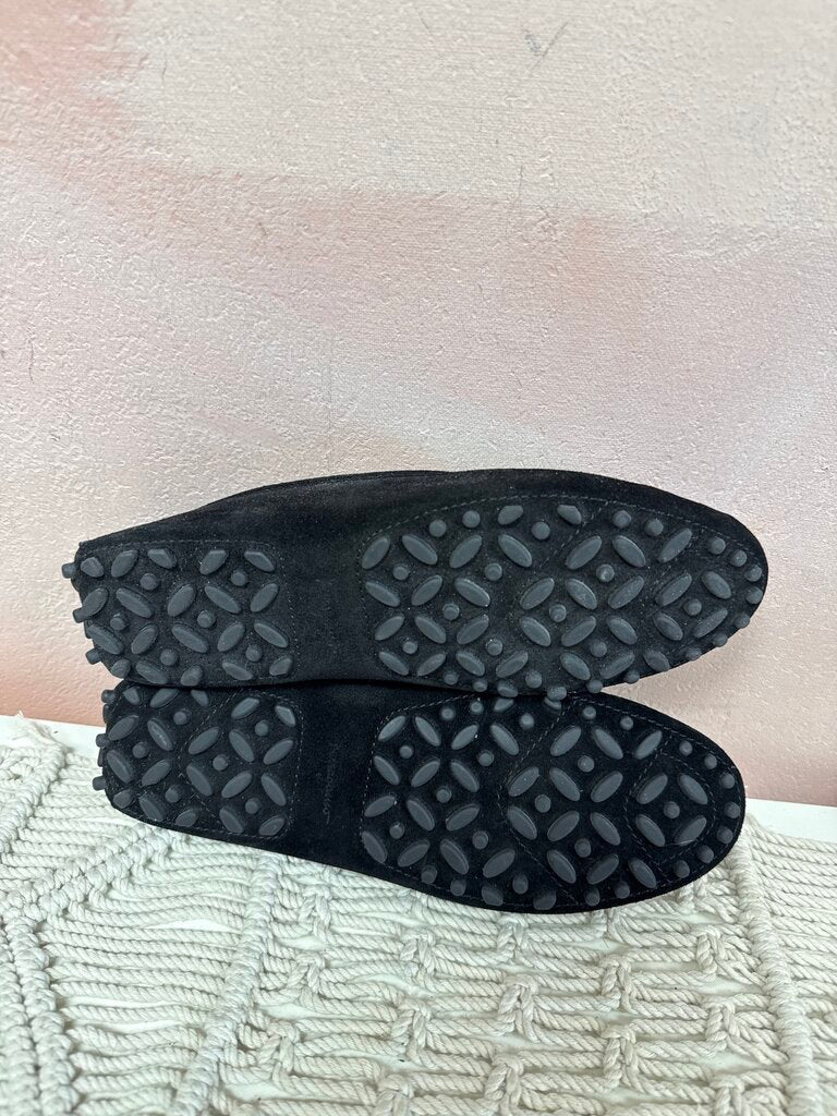 Ferragamo Black Suede Driving Moccasin NWT